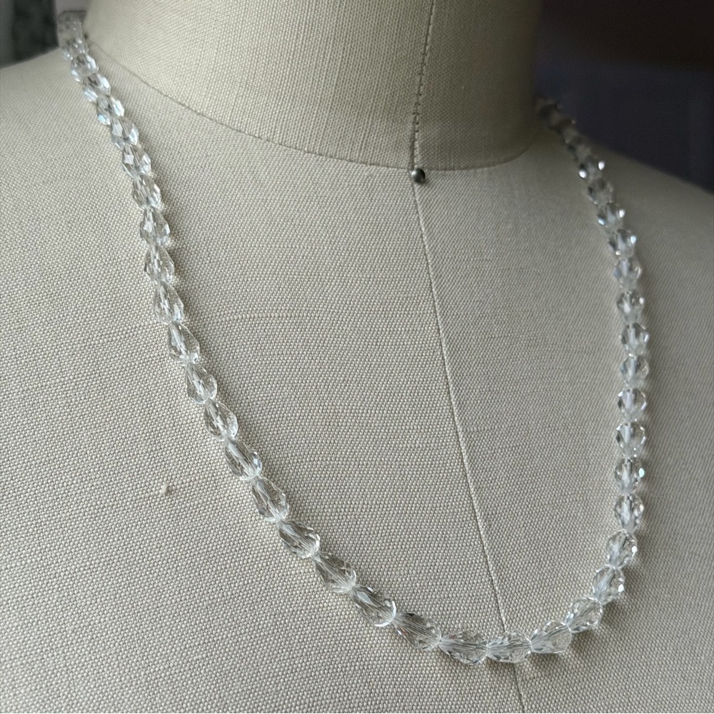 Vintage | Clear Faceted Stunning Crystal Beaded 20-21" Necklace